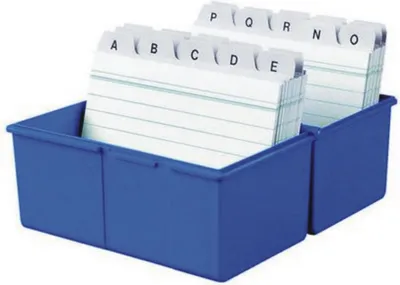 Immagine prodotto di Scatola per cartoncini A7 landscape 300 cartoncini blu confezione da 3