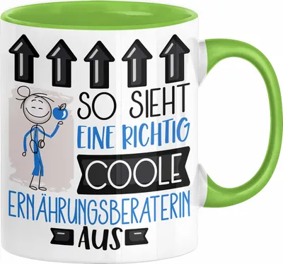 Produktbild von Ernährungsberaterin Geschenk Tasse Lustig Geschenkidee für Ernährungsberaterin Geburtstag So Sieht Eine Richtig Coole Ernährungsberaterin Aus Frauen Spruch (Grün)