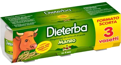 Immagine prodotto di Dieterba Omogeneizzato Manzo 3 Pezzi 80 G