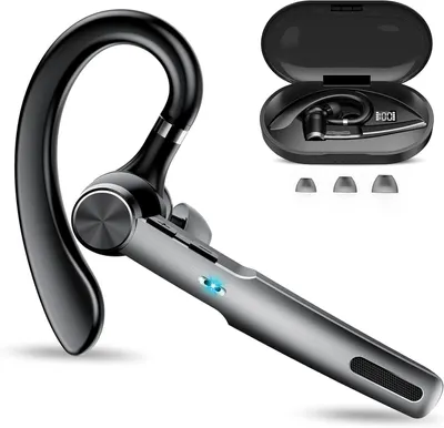 Produktbild von Bluetooth Headset Wireless Freisprech Telefon Bluetooth Headset Handy mit 60H Spielzeit ENC Dual Mic Geräuschunterdrückung Ohrhörer Earbuds Schwarz