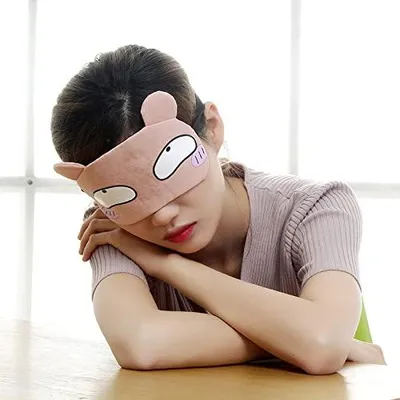 Produktbild von Schlafmaske Kind Niedlich Cartoon Weich Plüsch 2er-Pack Tagträumen Mädchen Frauen Männer