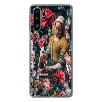 Produktbild von MuchoWow® Handyhülle Schutzhülle Hülle für Huawei P30 Pro Milchmädchen - Vermeer - Blumen Silikon Softcase Handy Hülle - Schutzdeckel