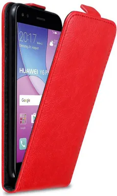 Obrázek produktu pro Cadorabo pouzdro pro Huawei Y6 PRO 2017 Protective Cover in Red Flip Case Obal na mobilní telefon