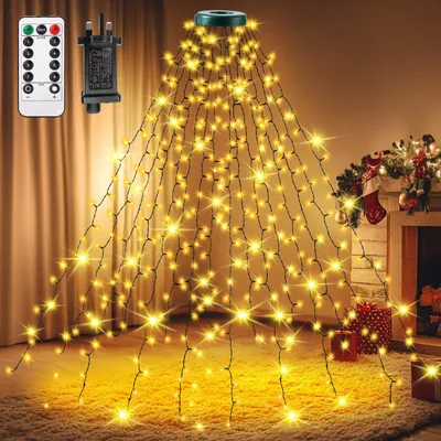 400 LED Weihnachtsbaumbeleuchtung, 16 Stränge à 2,5 m, warmweiß, IP44