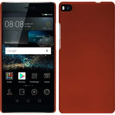 Produktbild von PhoneNatic Case kompatibel mit Huawei P8 - Hülle rot gummiert Hard-case + 2 Schutzfolien