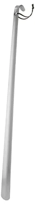 Produktbild von 70cm Schuhlöffel Metall verchromt mit Lederband extra langer Schuhanzieher Rückenschonende Schuhanziehhilfe