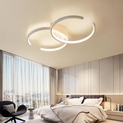 Obrázek produktu pro LED stropní svítidlo Stropní svítidlo SX8718W s dálkovým ovládáním Barva světla/jas nastavitelný stmívatelný bílý lakovaný kovový rám LED stropní svítidlo do ložnice