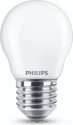 A close-up studio shot of a white LED light bulb with a silver screw base.