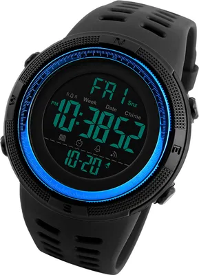 Produktbild von SKMEI Maenner Sportuhren Countdown Doppelzeit Uhr Alarm Chronograph Digital Armbanduhren 50 Mt Wasserdicht Relogio Masculino