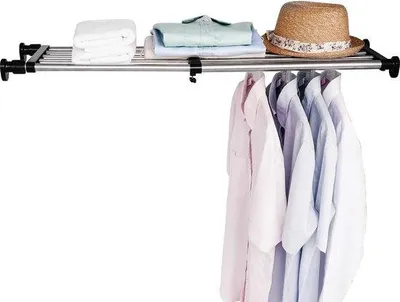 Produktbild von Famanu Kleiderschrank Organizer mit erweiterbarer Ablage - Schwarz
