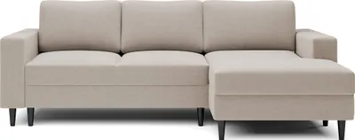 Image de Selsey Nalika Canapé d'angle avec fonction sommeil, coffre de lit, revêtement en velours beige hydrofuge, côté droit