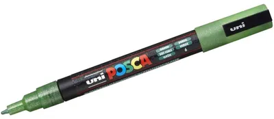 Immagine prodotto di UNIBALL Marker UNI POSCA PC-3M Glitter grün 6 Stück Verkaufseinheit 665598 4902778197967