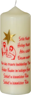 Produktbild von Weihnachtskerze "Stille Nacht" Elfenbein 170 x Ø 60 mm, 1 Stück