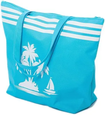 Zdjęcie produktu dla Ibenzoa® Duża, wodoodporna torba plażowa dla kobiet, z modnym wzorem palm, wymiary 40x33x16 cm, wykonana w 100% z poliestru