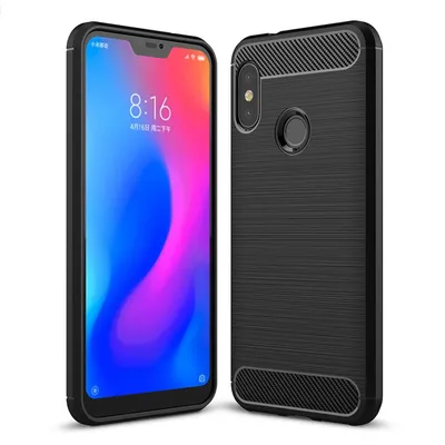 Produktbild von Xiaomi Redmi 6 Pro Hülle Silikon Schwarz Carbon Optik Case TPU Handyhülle Bumper