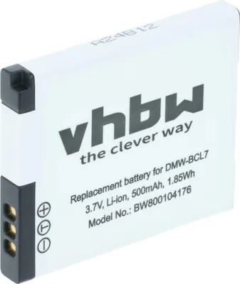 Produktbild von vhbw Akku Ersatz für Panasonic DMW-BCL7E, DMW-BCL7 für Kamera (500 mAh, 3,6 V, Li-Ion)