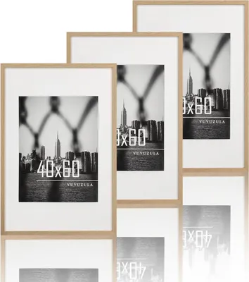 Produktbild von Bilderrahmen 40x60 cm, 3er Set, Eiche, Holz, für Wohnzimmer