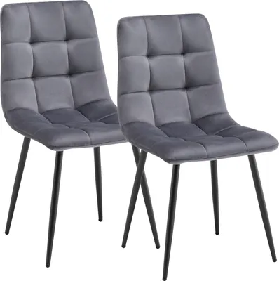Produktbild von DEULINE Esszimmerstühle Essstühle Samtbezug Polsterstuhl Stühle Esszimmer Stuhl Milano 2er-Set GRAU 521251