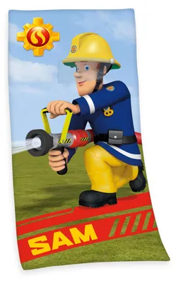Obrázok produktu pre Feuerwehrmann Sam - Badetuch Velours - 75 x 150 cm