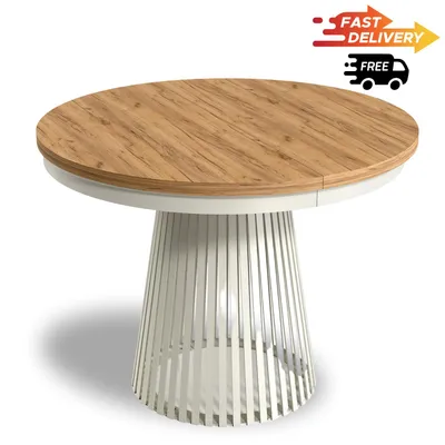 Produktbild von Esstisch GARDA rund Craft Gold Kaschmir 100–180 cm ausziehbar modern