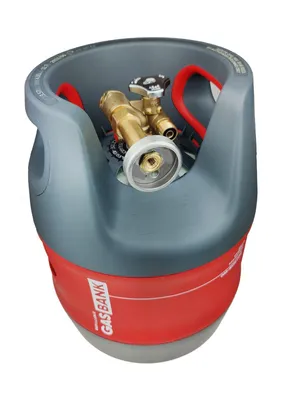 Image de Kit de bouteilles de gaz GPL Zatechs 11 kg Composite DUO rechargeables 80 % de remplissage Remplissage direct avec adaptateur DISH Italie Pologne France Camping-car