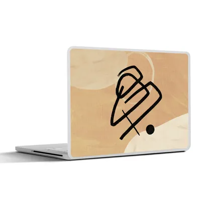 Produktbild von MuchoWow® Laptop Aufkleber Sticker Cover Schwarz - Braun - Abstrakt 25x18 cm - Laptop-Deko