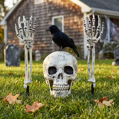 Halloween-Dekoration, Horrorskelett-Schädel, PVC, 1 Stück
