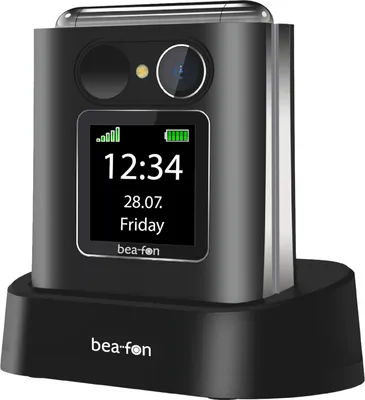 Produktbild von Beafon Fold 10 LTE, Silver Line, Großtastenklapphandy, schwarz-silber