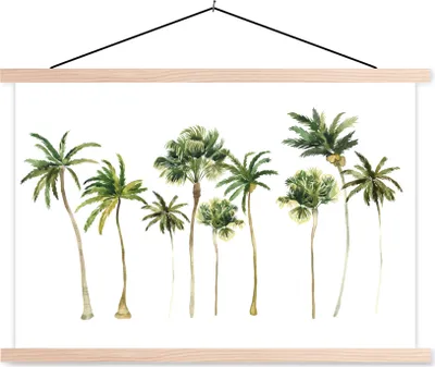 Produktbild von MuchoWow® Textilposter Dschungel - Palme - Grün 60x40 cm mit holzfarbenen Rahmen - Bilder
