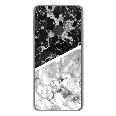 Produktbild von MuchoWow® Handyhülle Schutzhülle Hülle für Huawei P20 Lite (2020) Marmor - Schwarz - Weiß - Luxus Silikon Softcase Handy Hülle - Kartenhalter