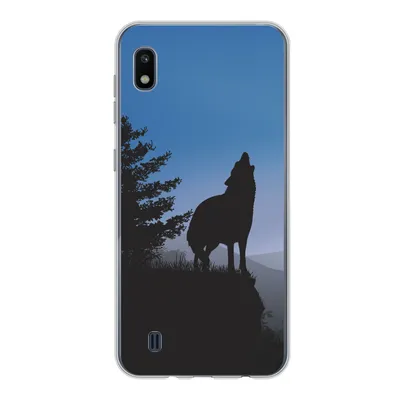 Produktbild von MuchoWow® Handyhülle Schutzhülle Hülle für Samsung Galaxy A10 Wolf - Bäume - Scherenschnitt Silikon Softcase Handy Hülle - Schutzhülle
