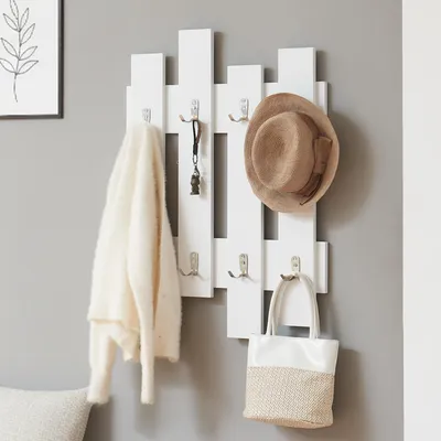 Immagine prodotto di Appendiabiti da parete 'Raseborg' con 16 ganci 60 x 80 cm Bianco