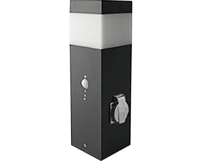 Obrázek produktu pro Venkovní sloupkové osvětlení GARD NZS E14 60 W šedé se senzorem a zásuvkou