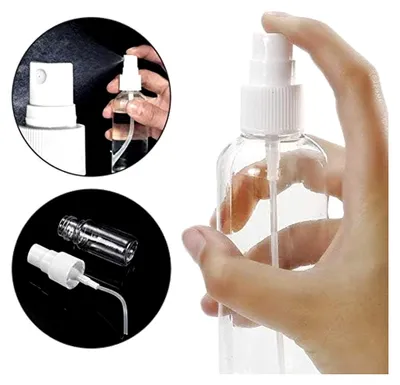 Produktbild von 10 Stück 50 ml Leere Sprühflaschen mit feinem Nebel und 3 Stück Trichter 50 x 50 mm, transparent, nachfüllbar, Zerstäuber, Reiseflasche, Probenflasche, Set