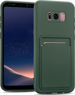 Produktbild von Handyhülle für Samsung Galaxy S8 Hülle Silikon Schutzhülle mit Kartenfach Slim Wallet Case, Grün