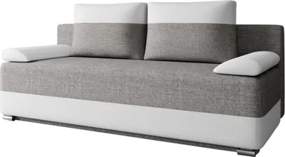Produktbild von MOEBLO Schlafsofa ATLANTA – Polstersofa Schlafcouch Sofa Sofagarnitur Couch Schlafsofa für Wohnzimmer mit Bettfunktion, Schlaffunktion und Bettkasten (BxHxT): 200x90x96 cm - Atlanta Lawa 05 + Soft 17 Grau + Weiß