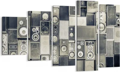 Produktbild von Bild auf Leinwand - Leinwandbild - 5 Teile - Abstraktion Lautsprecher Grafik - 100x60cm - Wand Bild - Wanddeko - Wandbilder - Leinwanddruck - Bilder - Wanddekoration - Leinwand bilder - EG100x60-4163