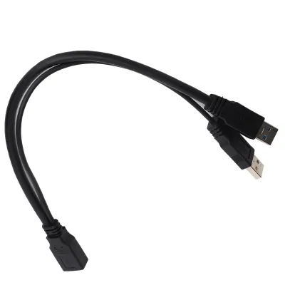 Převodník prodlužovacího kabelu,Žena na dvojité USB mužské vedení,Žena na dvojitý USB mužský kabel,Převodník prodlužovacího kabelu,Datový kabel,Nabíjecí kabel