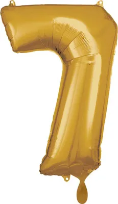 Obrázok produktu pre Fóliový balón, číslo 7, zlatý, 57 x 86 cm