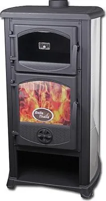 Produktbild von - Kaminofen mit Backfach und Herdplatte Cucina grau - 9,7kW