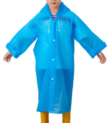 Produktbild von Kinder-Regenmantel für Outdoor-Aktivitäten, wasserabweisend, mattiert, mit Kordelzug, Regencape für Camping