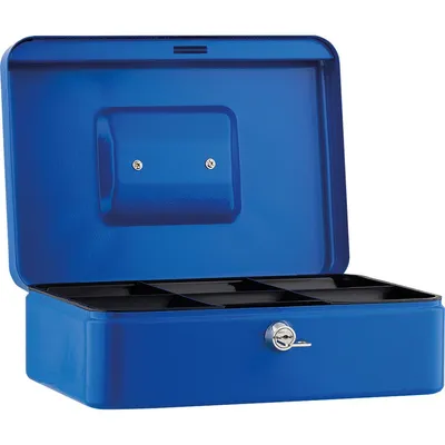 Immagine prodotto di Cassetta portavalori 25x9x18cm 6 scomparti blu