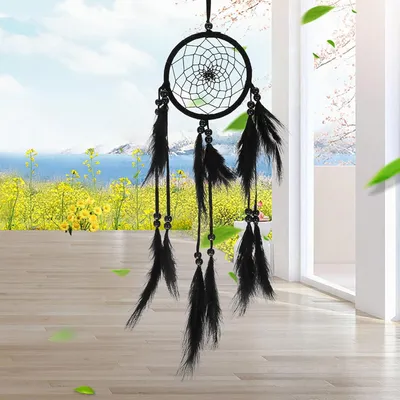 Imagen del producto de Atrapasueños hecho a mano, color , estilo bohemio, decoración de pared para sala de estar