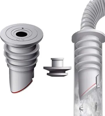 Immagine prodotto di Guarnizione in silicone per lavatrici, 35-40 mm, grigia, per il tubo di scarico della lavatrice