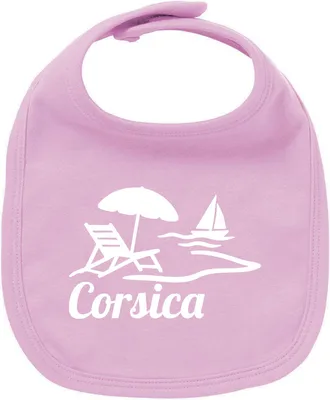 Produktbild von Huuraa Unisex Babylatz Corsica Frankreich Geschenk Babypink  Baumwolle Corsica Mitbringsel