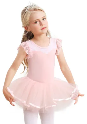 Immagine prodotto di Solidchoice - Maglietta da balletto con gonna per bambini, vestito tutu rosa