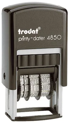 A studio shot of a Trodat Printy Dater 4850L stamp.