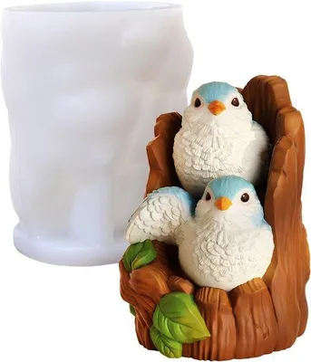 Produktbild von Silikonische Vogelstompkaarsmaler DIY Handgipsmallen mit Drüppeln und Lösemittel für Dekorationen