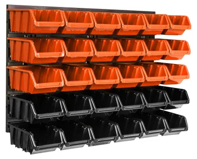 Image de Panneau à outils, 58 cm x 39 cm, en plastique, fixation murale, compatibilité polyvalente, rangement organisé des outils