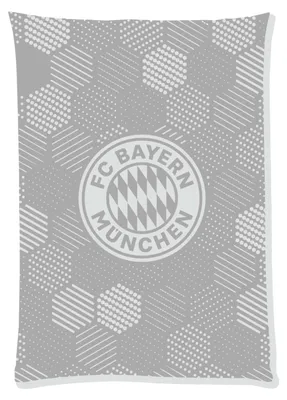 Zdjęcie produktu dla Koc FC Bayern München Glow in the Dark szary 150x200 cm poliester